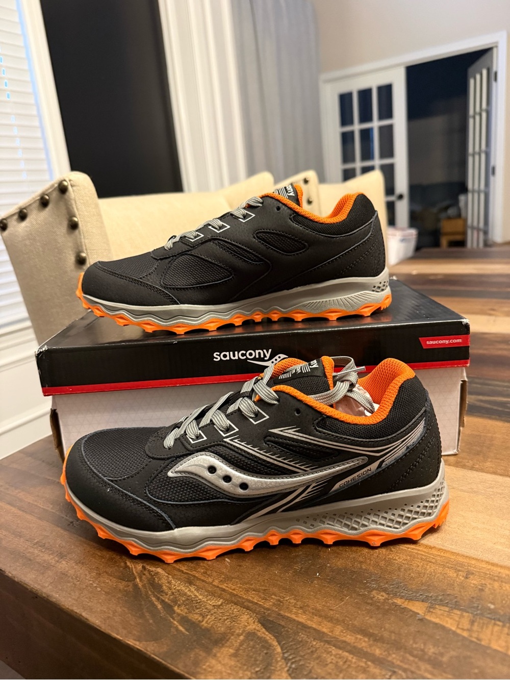 Saucony Cohesion TR14 LTT Men's Low Top Lace-Up Sneaker Black/Orange SK267119